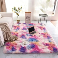 nordic thick plush carpet for living room rainbow shaggy room decor mat soft non slip children room decoration rugs for bedroom