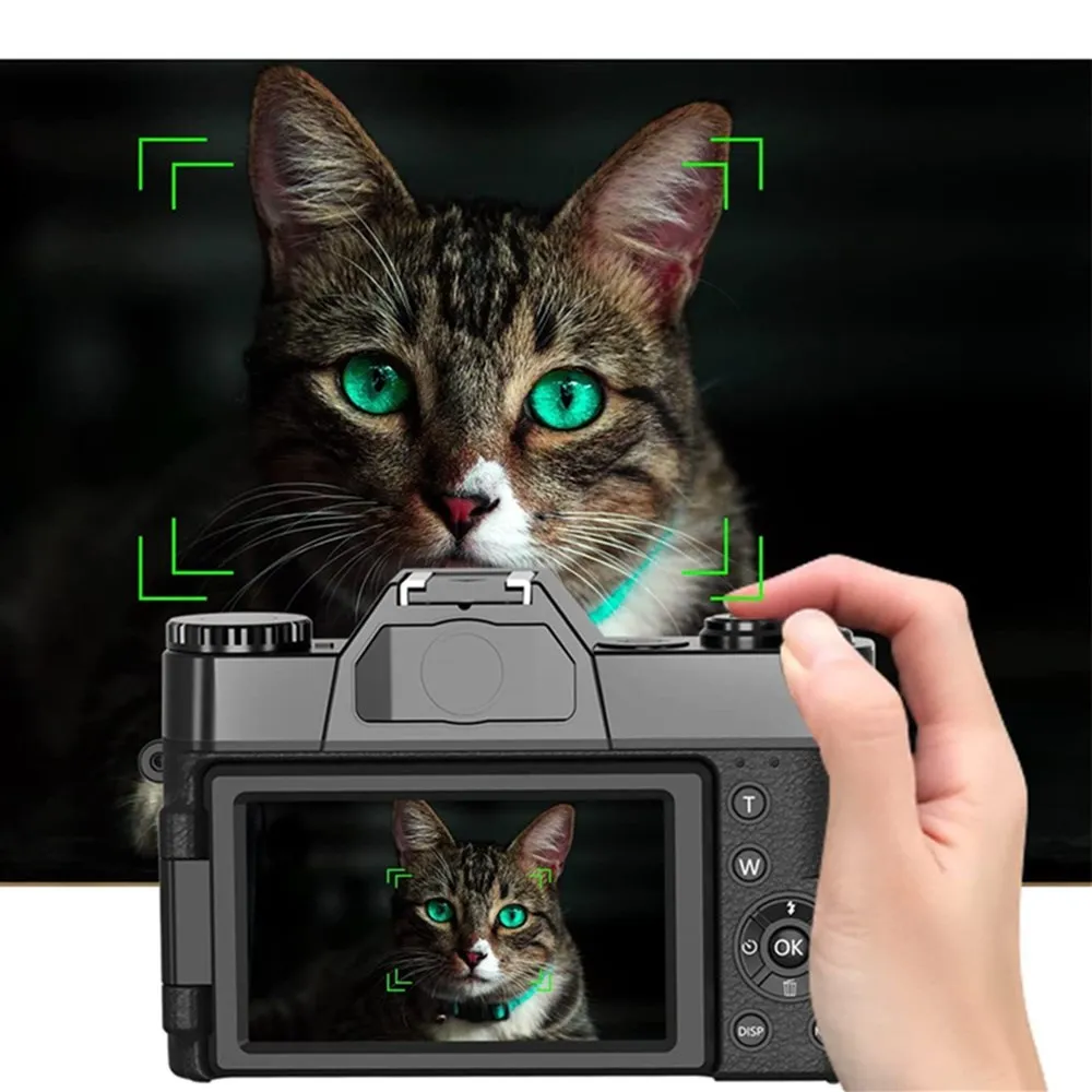 

New Wide Angle Digital Camera 4K Vlog Camcorder For YouTube WIFI Webcam Macro Lens 16X Zoom 48MP Selfie Recorder Flip Screen