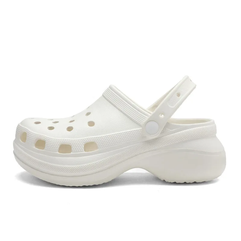 New type of thick soled sandals in the summer of 2023, high-heeled holed shoes, integrated insoleless sandals and slippers