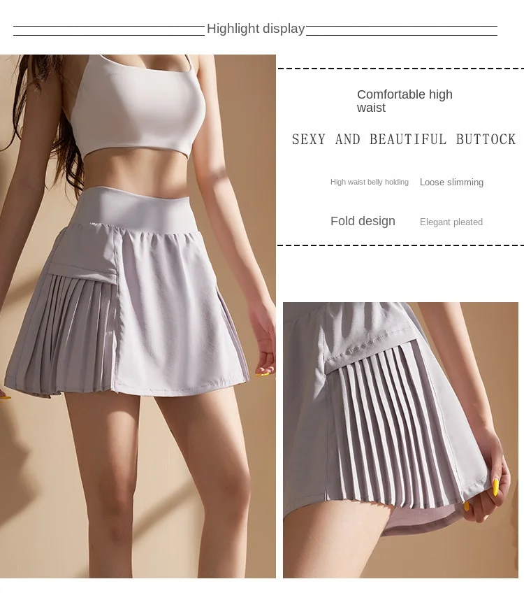 Summer new campaign phone pocket short skirt dry leisure walk light pleated skirt