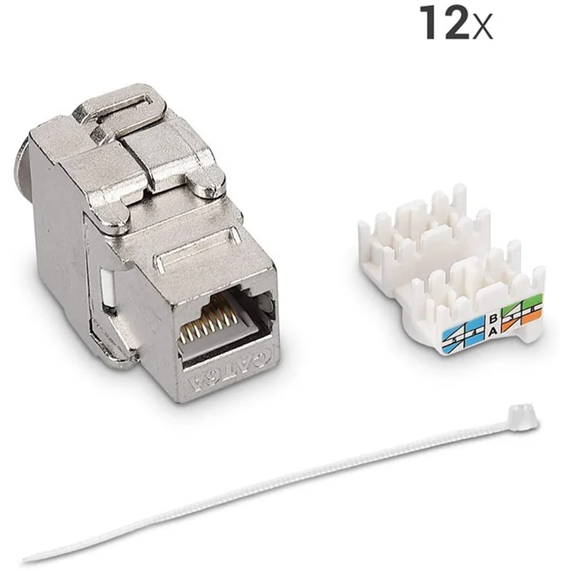 Фото Превосходные разъемы Keystone Module - 24-компонентный экранированный разъем CAT6A Keystone Jack RJ45 Cat 6A Ethernet-модуль 10 Гбит с металлическим корпусом №4