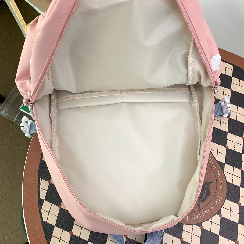 Newest Large Capacity Girls School Book Shoulders Backpack Women Bags Letters Female Bagpack Travel Laptop Bolsa Mochila Pink