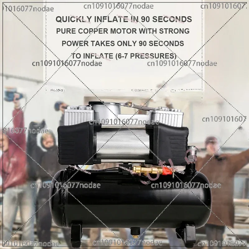 Портативный двухцилиндровый воздушный насос автомобильный для накачивания шин