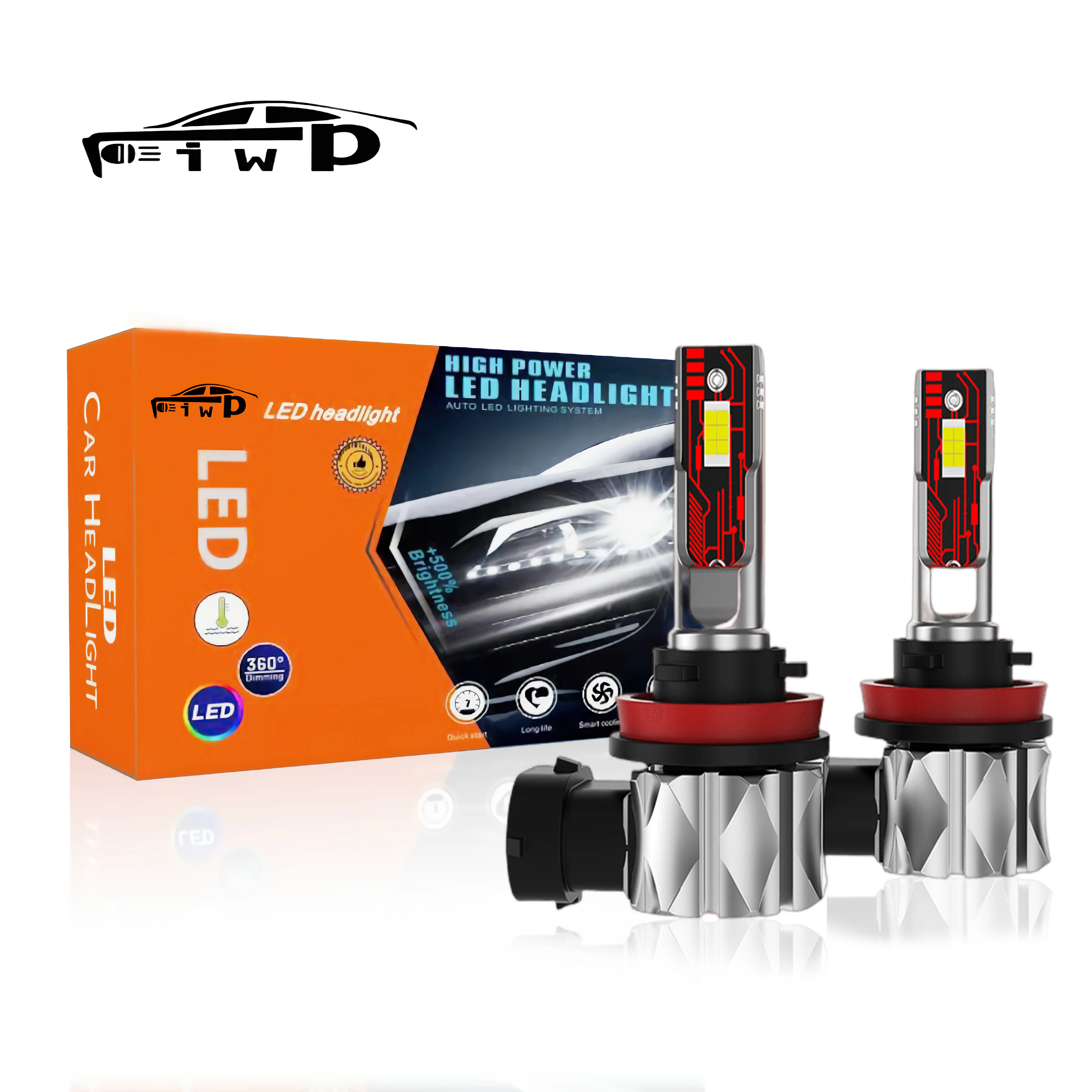 

2 шт., Автомобильные светодиодные лампы 100 лм 9012 Вт 9003 к