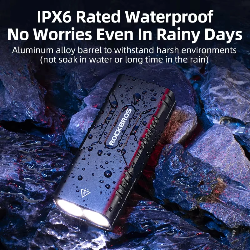 Фото Велосипедный фонарь ROCKBROS 2T6 LED 10W 10000 мАч, передняя фара для велосипеда, велоаксессуар, MTB-фара, суперяркий фонарь №3