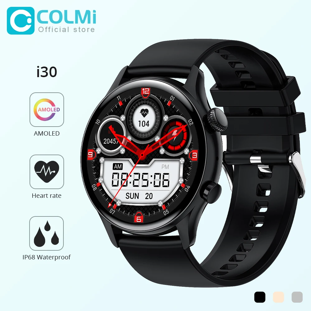 

COLMI i30 Flagship Smartwatch Men 1.36 inch AMOLED 390*390 Screen Support Always On Display Smart Watch IP68 Waterproof