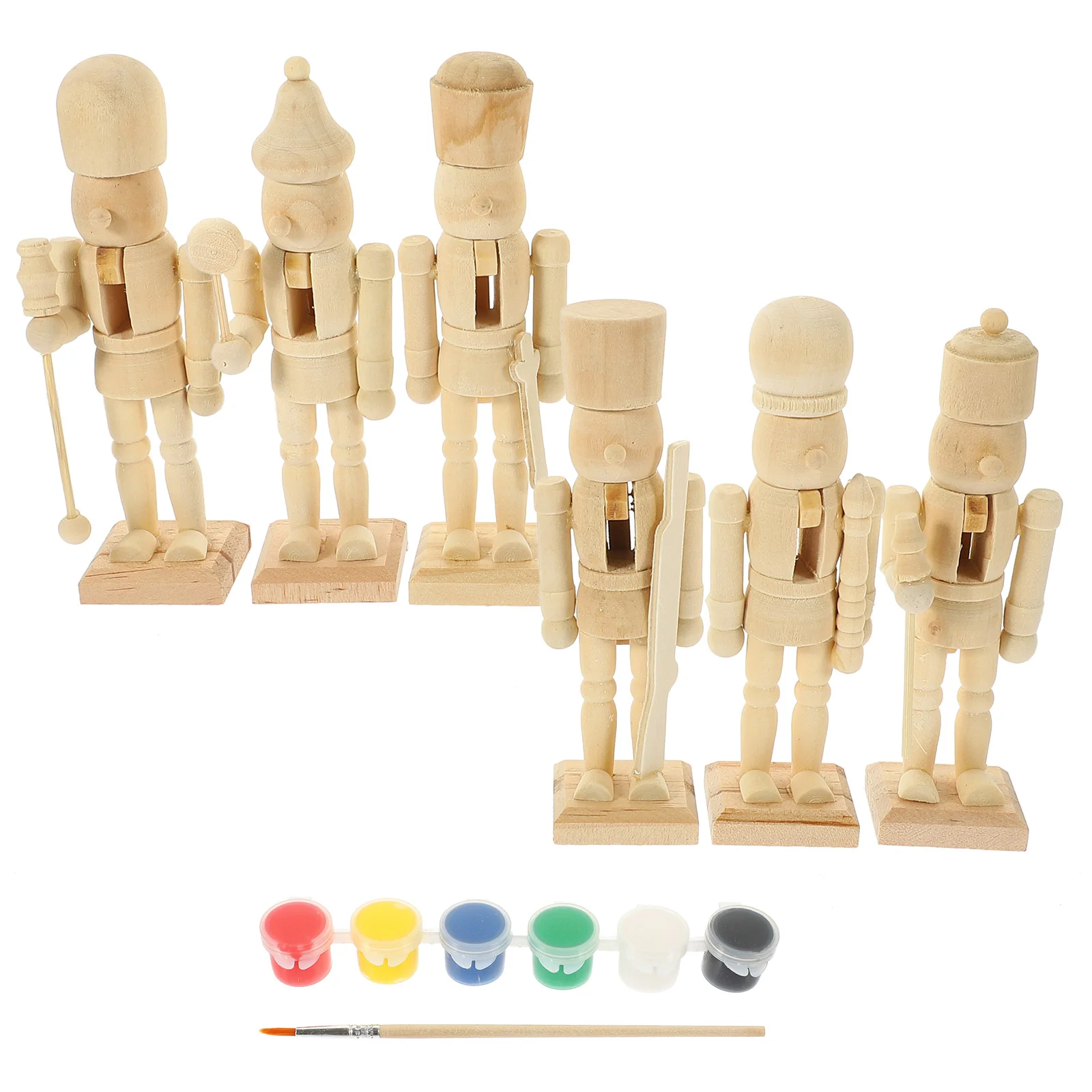 

Walnut Soldier Decoration Ornaments Wooden Nutcracker DIY Craft Kids Painted Unfinished