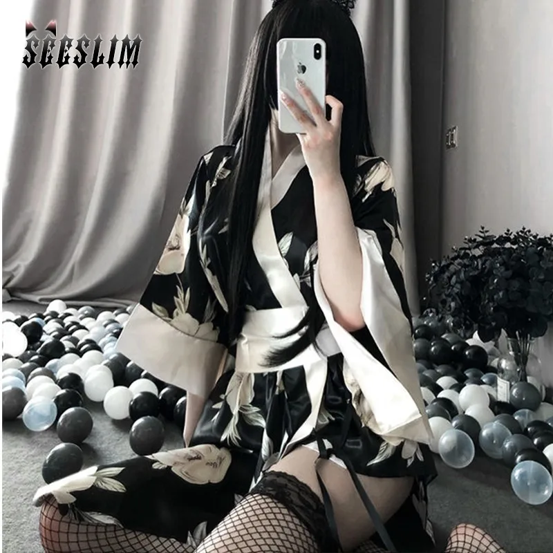 

Сексуальные костюмы Seeslim, женское кимоно для ролевых игр, женское кимоно для косплея в японском стиле, каваи белье, женское кимоно