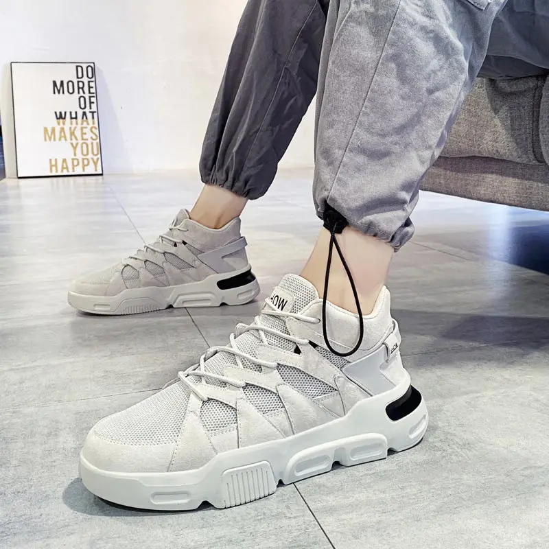 

Высокие спортивные ботинки Hightop, мужские высокие кроссовки, мужская обувь для бега, спортивные кроссовки для мужчин, белые, Серые кроссовки, ...