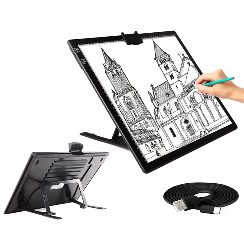 Rechargeable  A3 Light Pad Wireless Battery Powered Light Box Artcraft Tracing Pad Light Board for Artists Drawing X-ray