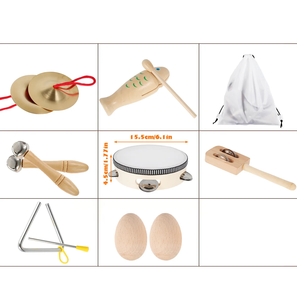 Детский музыкальный инструмент набор ударных инструментов 12 в 1 с ксилофоном и