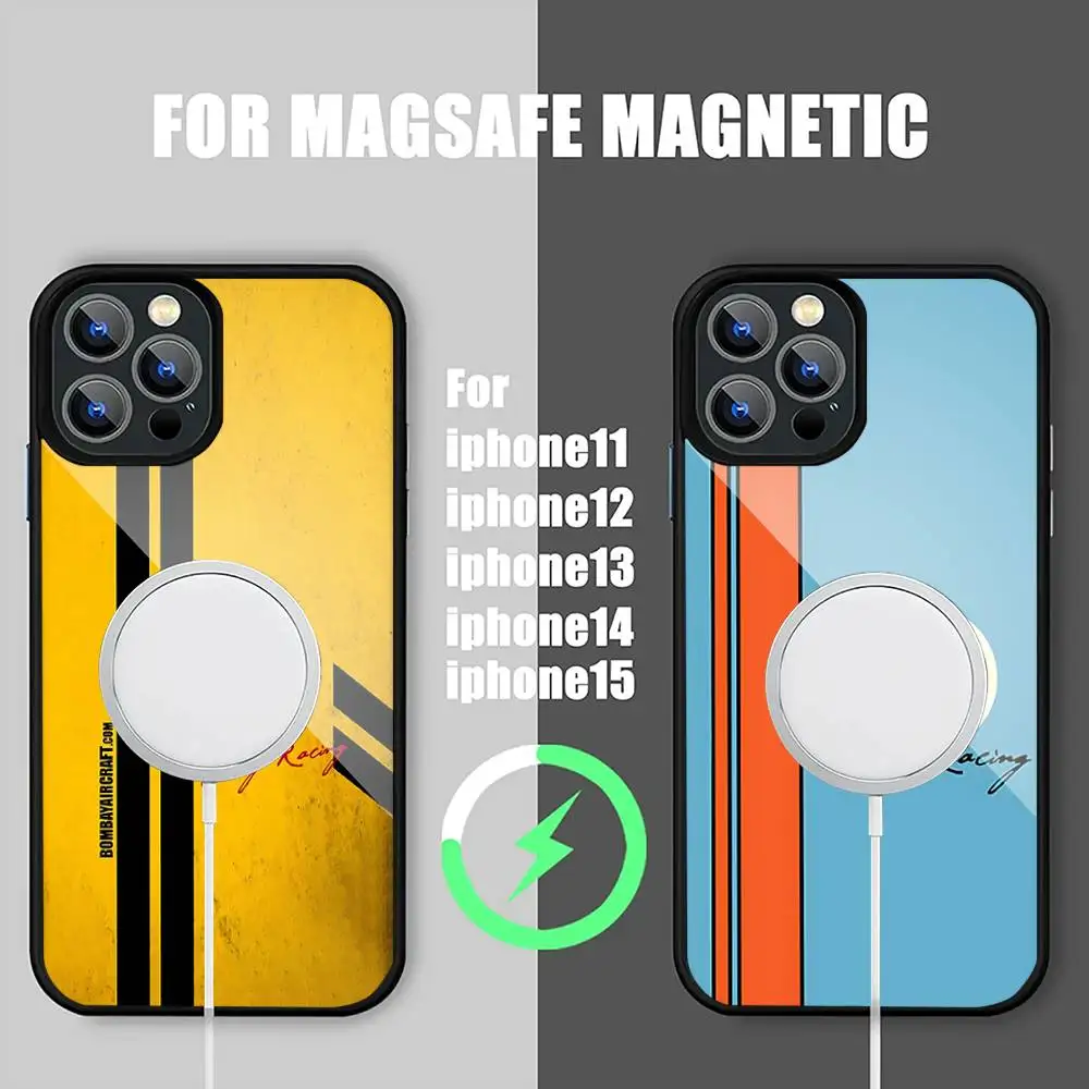 Фото Cool-68-V-vintage-R-racingS Armadura De For Magsafe Funda De Carga Inalámbrica Magnética Para For IPhone 11 12 13 14 15 16 17 P №5