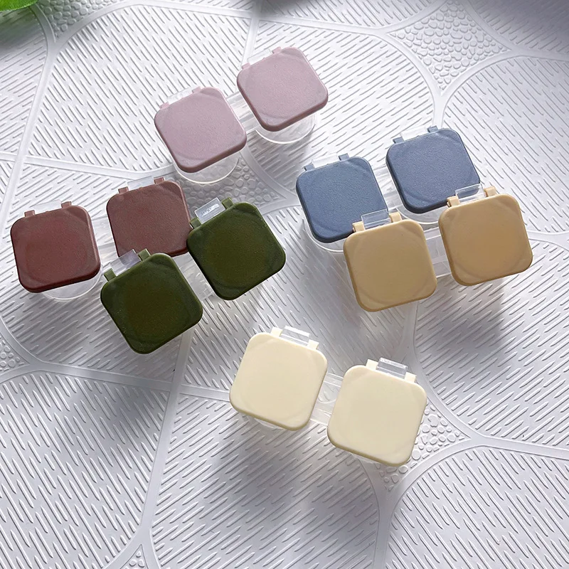 

1Pcs Mini Square Colored Contact Lenses Case Contact Lens Case for Eyes Contacts Travel Kit Holder Lens Container Candy Color