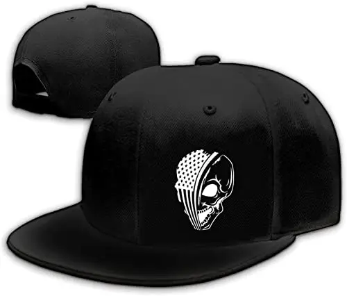 

Flat Bill Hats for Men Womens Black Baseball Caps Mens Snapback Hats Flat Brim Snap Backpack Hat for Boy Fitted Hiking Hat
