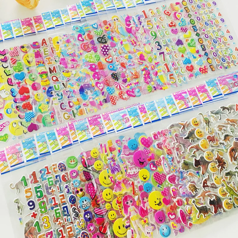 

10/20/30 листов, водонепроницаемые Мультяшные 3D-Наклейки для скрапбукинга