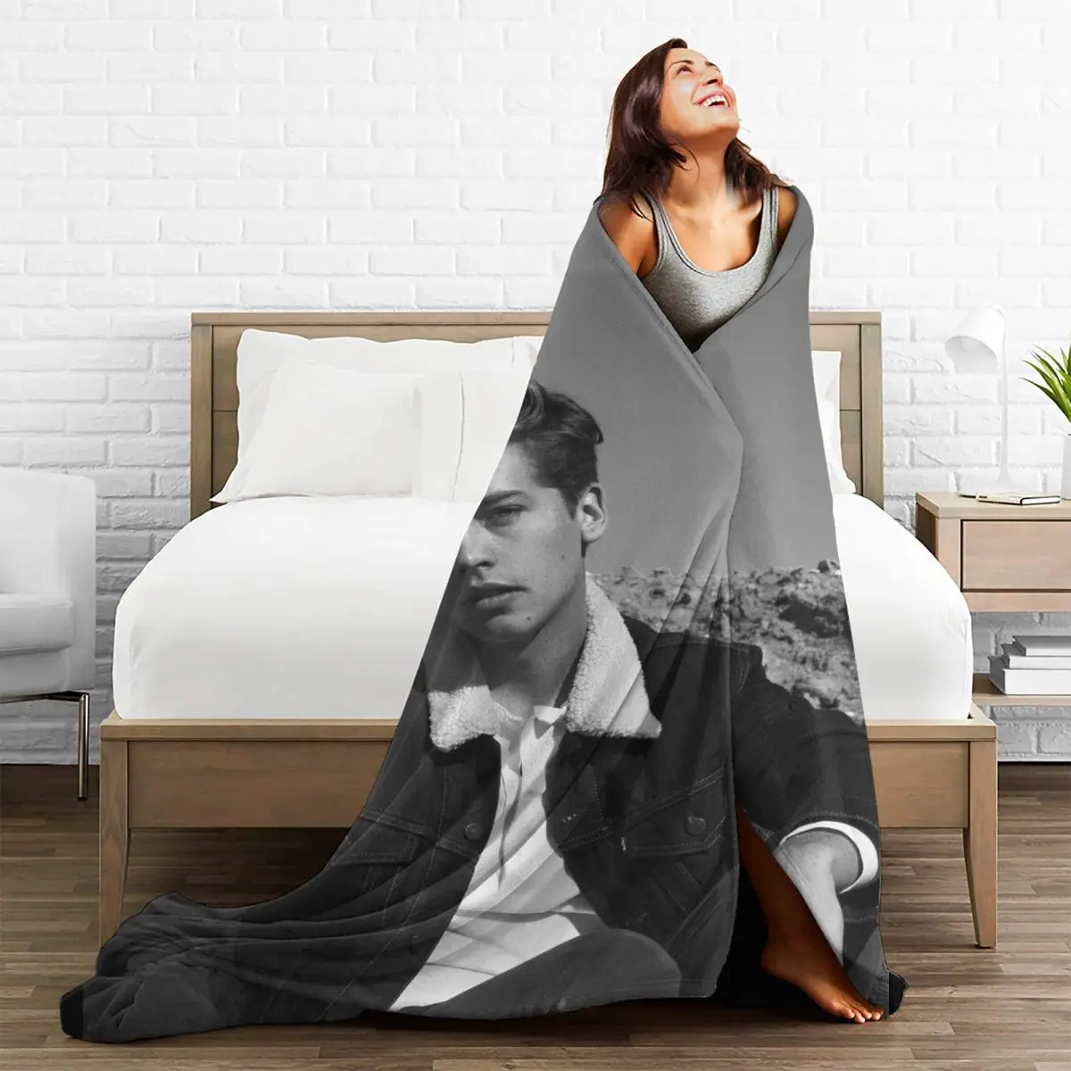 Cole Sprouse Riverdale Archie Comics Jughead Jones Blanket Flannel Spring Autumn Throw for Sofa Couch Bedspread