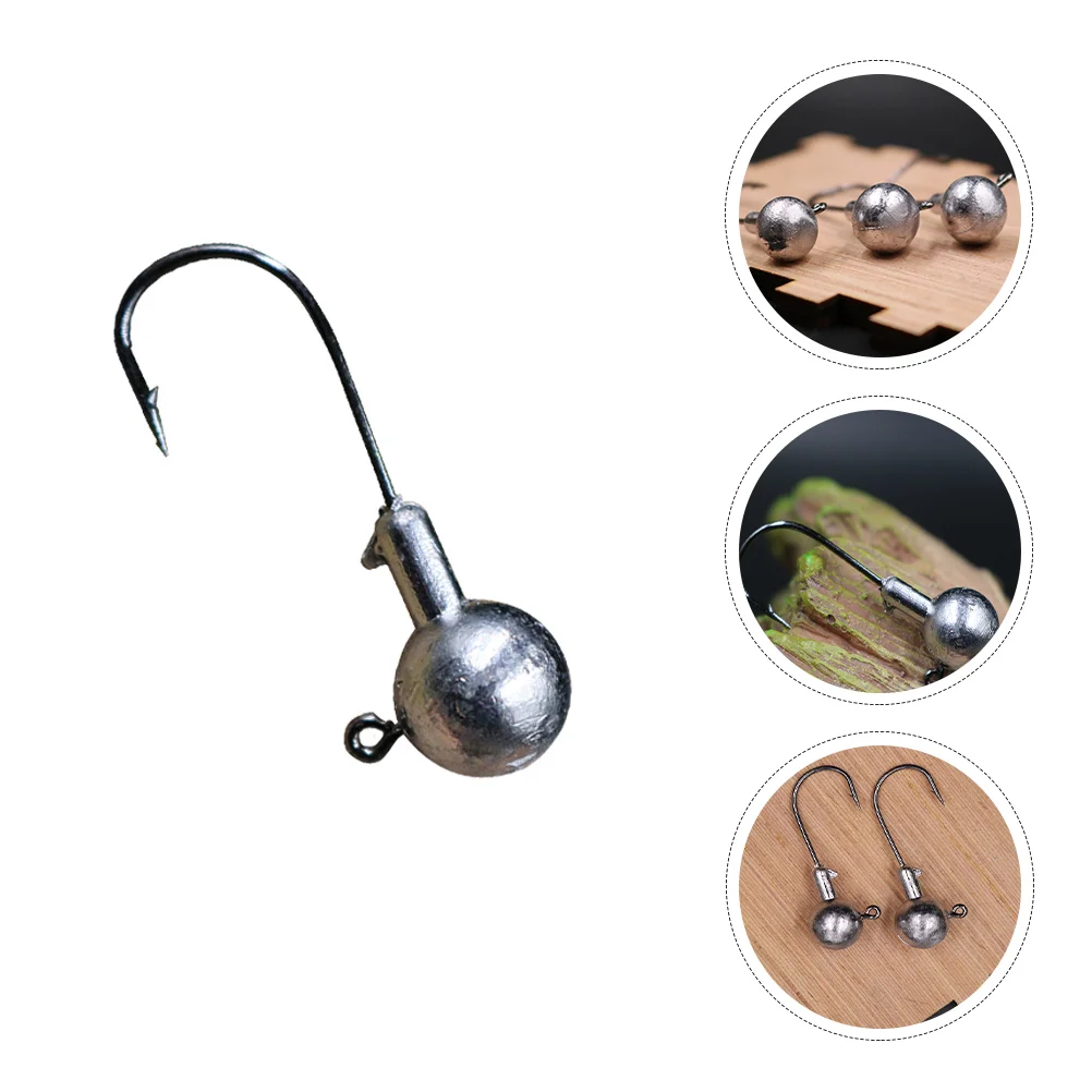 

50pcs Fishing Hooks Fishing Accessories Head Jig Hooks Fishing Barb Hook Worm Hook Fishing Weighted Hook