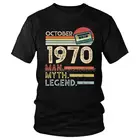 Футболка мужская с изображением легенды о легенде в 70-х, хлопковая тенниска с короткими рукавами, уличная одежда в стиле Харадзюку, октябрь 1970