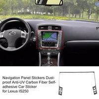 navigation panel stickers dust proof anti uv carbon fiber self adhesive car sticker for lexus is250 is300 is350c interior decor