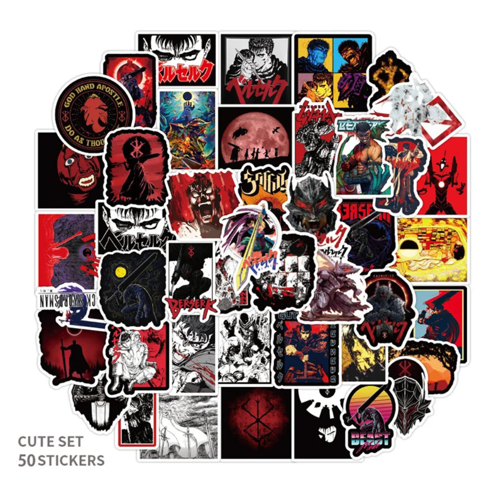 

Japanese Cartoon Anime Berserk Stickers For Car Laptop Phone Stationery Decor Vinyl Decals Waterproof Sticker Kids Toys Gifts