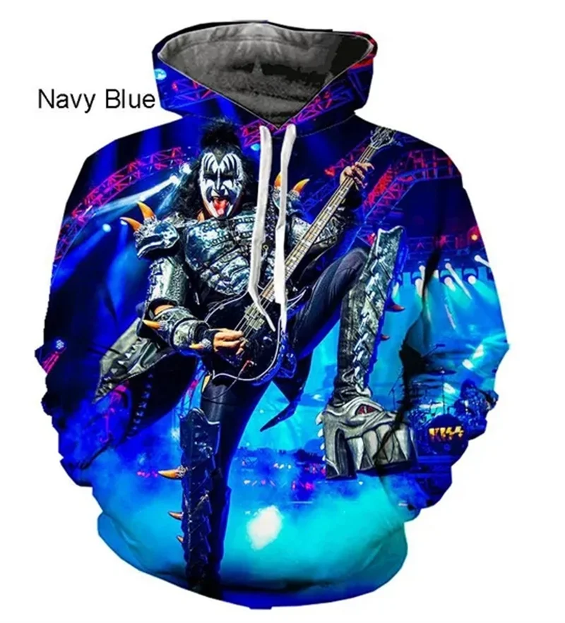 

Heavy Metal Hard Rock KISS Band Hoodies Men y2k Pullovers Pop 3D Printed Hip Hop Streetwear Hoodie Womens Clothing Fashion Hoody