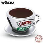 Женский кулон в виде кофейной чашки, из серебра 925 пробы