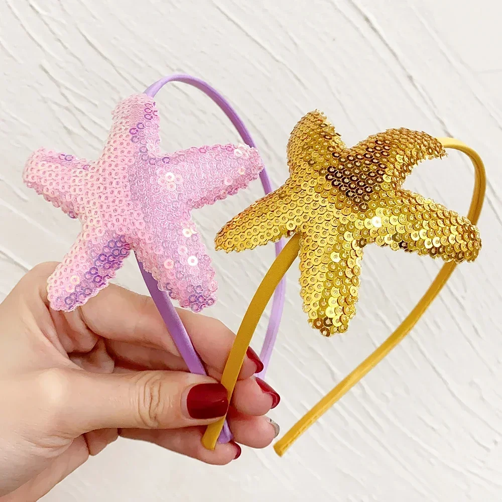 Ободок для волос двусторонний с блестками и бабочкой 1 шт.