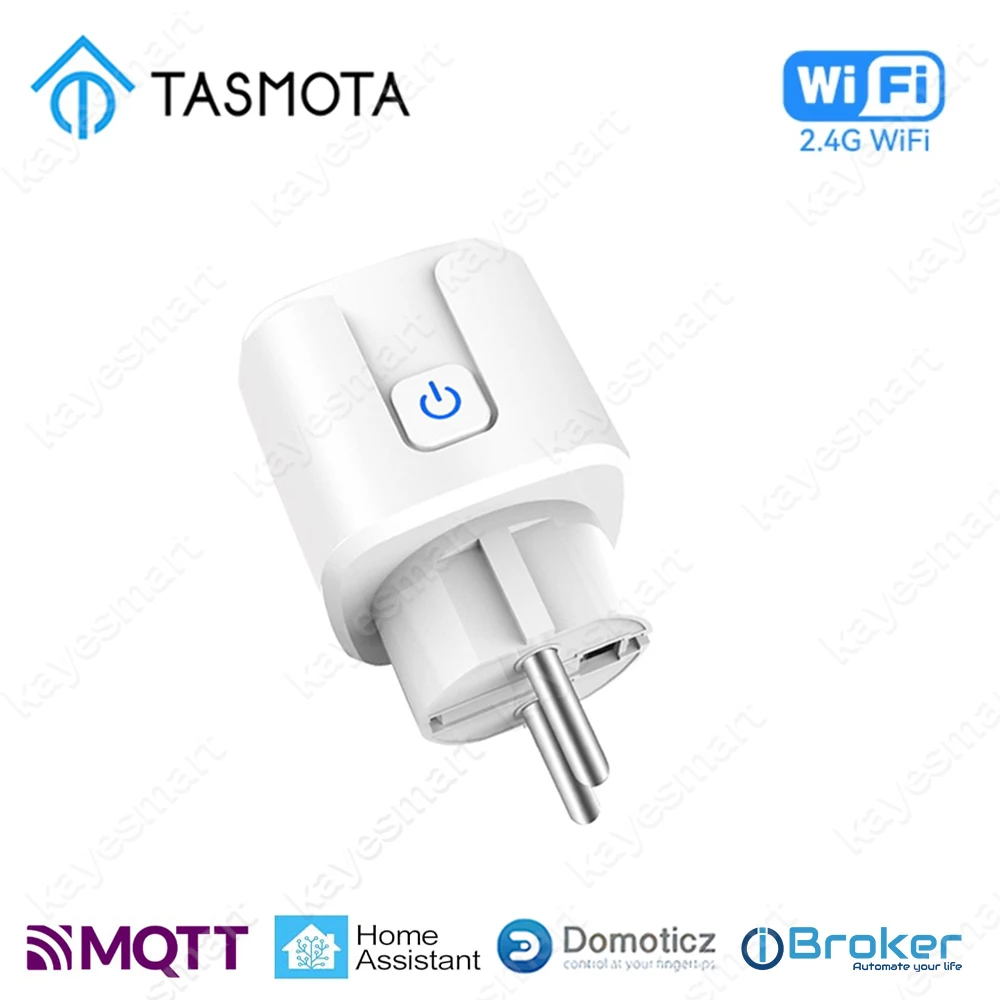 TASMOTA Wi-Fi Smart Plug Предварительно мигающая прошивка Домашняя розетка 16А с мониторингом электроэнергопотребления работает с домашним помощником MQTT