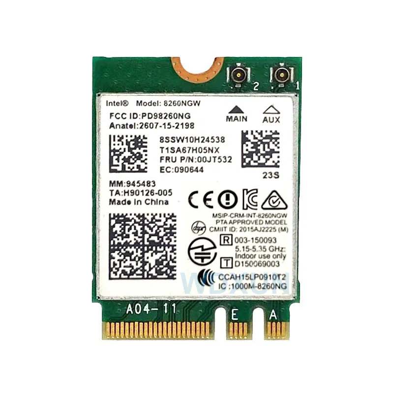 Адаптер IBM Lenovo для беспроводной связи Dual Band For Intel Wireless-AC 8260 8260NGW NGFF M.2 802.11ac 867Mbps WIFI Bluetooth 4.2 Wlan Card 00JT481.