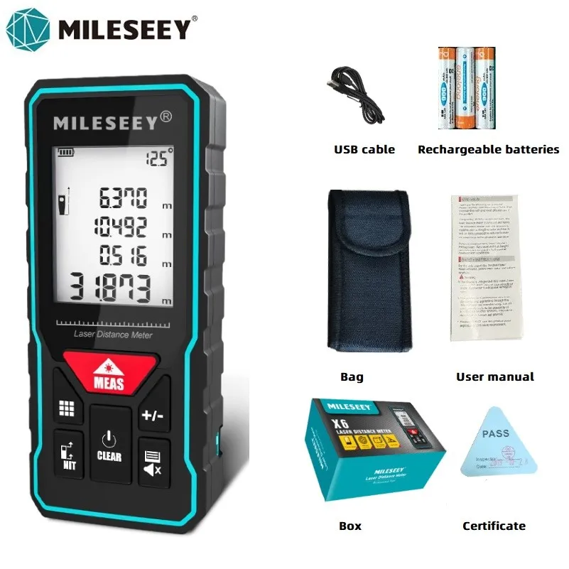 Mileseey X6 Laser Distance Meter trena laser лазерная рулетка Rangefinder Measuring profesional tester tools | Инструменты