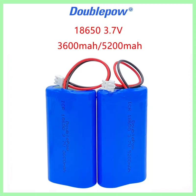 

3.7V 18650 lithium battery pack 3600/5200mAh Rechargeable battery pack,monitoring equipment, protection board+XH2.54-2P Plug