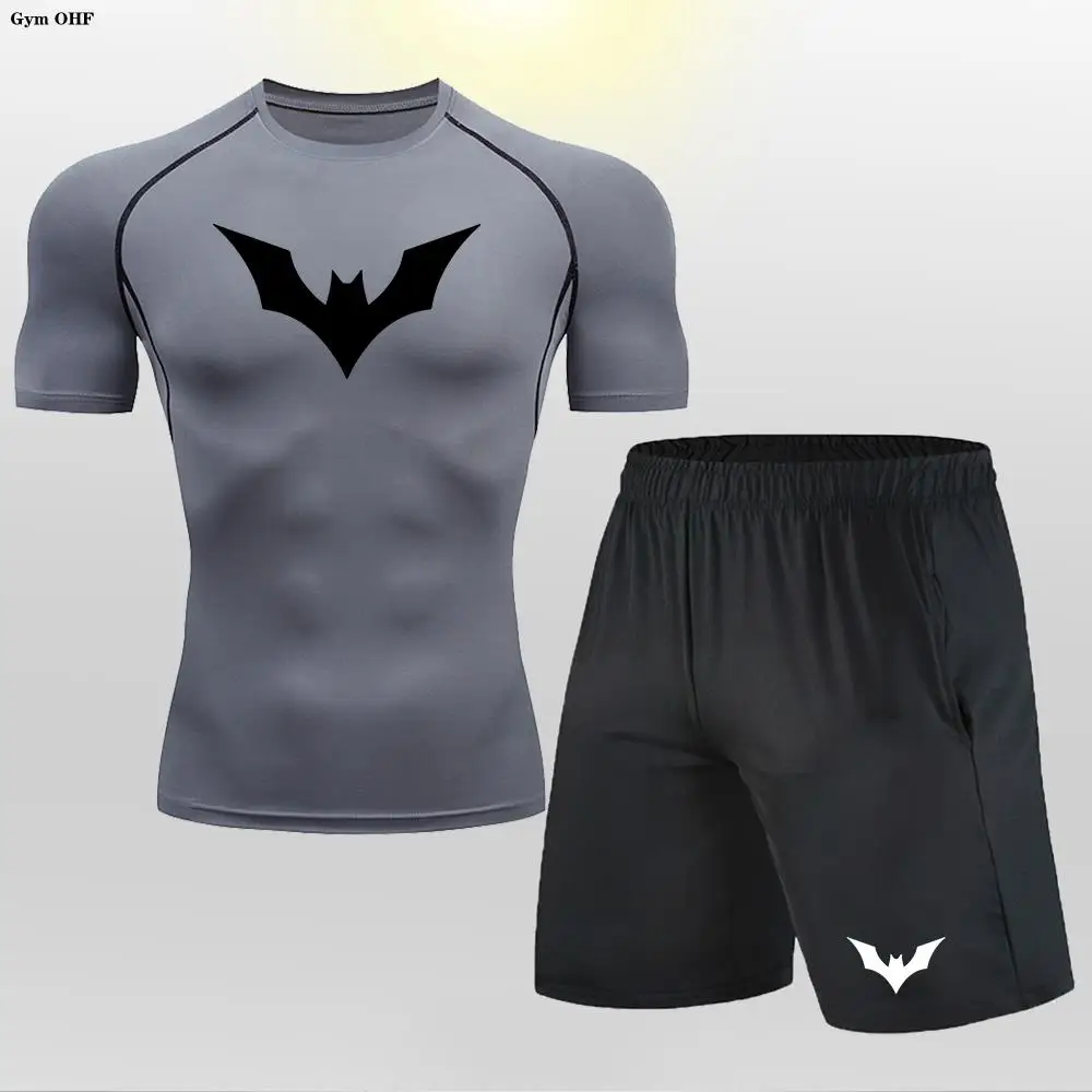 Мужской Комплект Для Бега Быстросохнущая Компрессионная Одежда Фитнеса