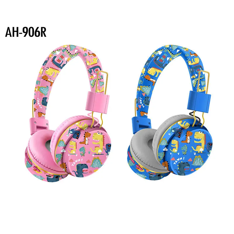 

Cute Dinosaur Headphone Wireless Headphones Muisc Stereo Earphones Wireless Headset with Microphone Adult Girl Kid Child Heads
