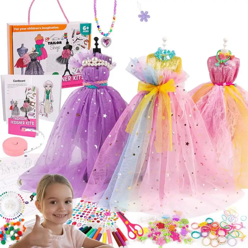 

Sewing Kit For Kid Ages 8-12 DIY Sewing Embroidery Girls 309pcs Reusable Sewing Craft Kits For Kids Kit For Creativity Crafts