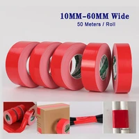 1roll super sticky cloth duct tape carpet floor waterproof tapes red adhesive tape diy home decoration 10mm 60mm wide 50m long