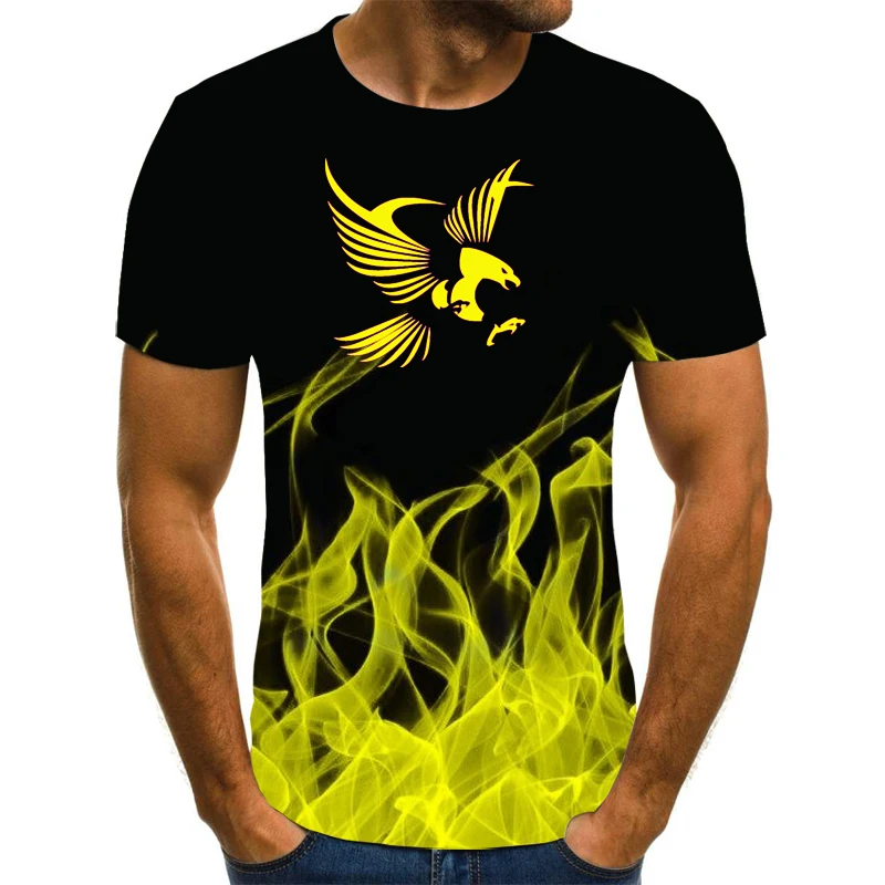 

2022 Spring/Summer Oversized Round Neck T-Shirt Men's 3D Printing Short Sleeve Shirt Top Hot Sale