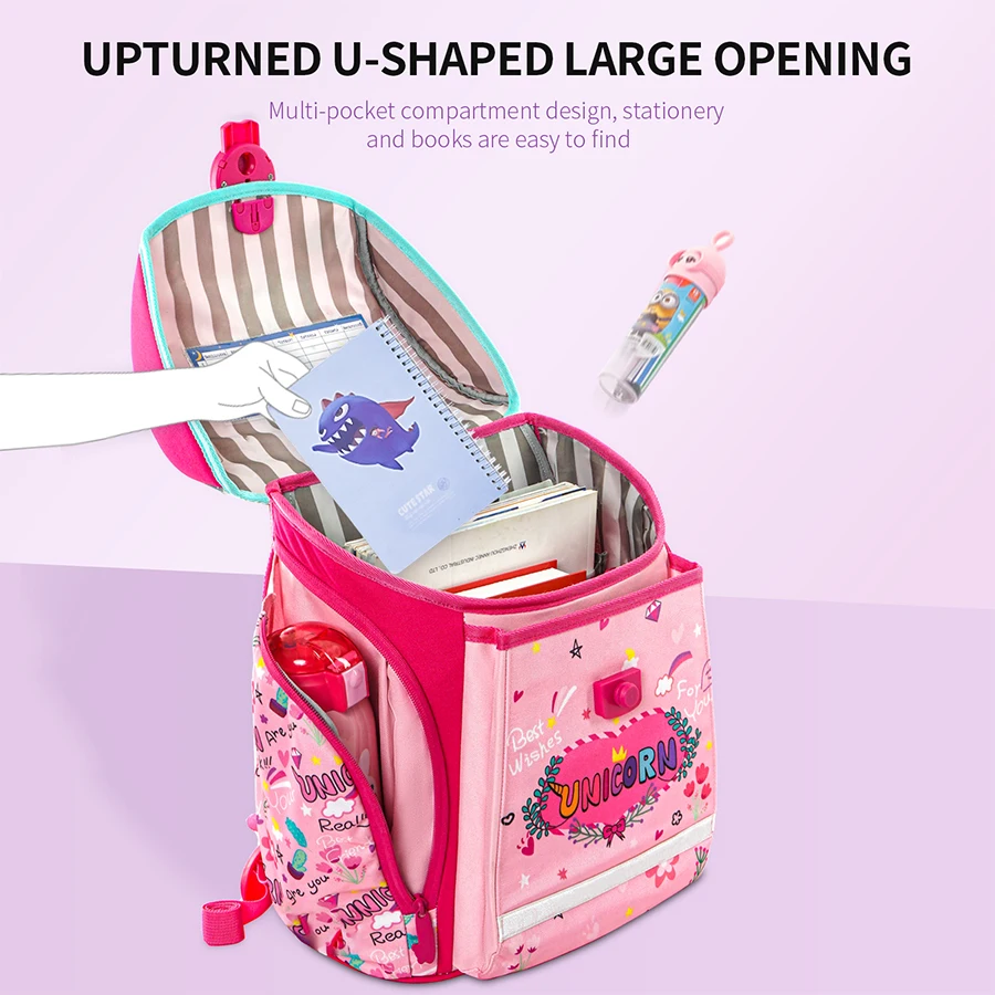 Kids Brand Cartoon Unicorn School Bags for Girls 3D Orthopedic Backpack Children Fashion Pink Schoolbag Satchel Mochila Infantil