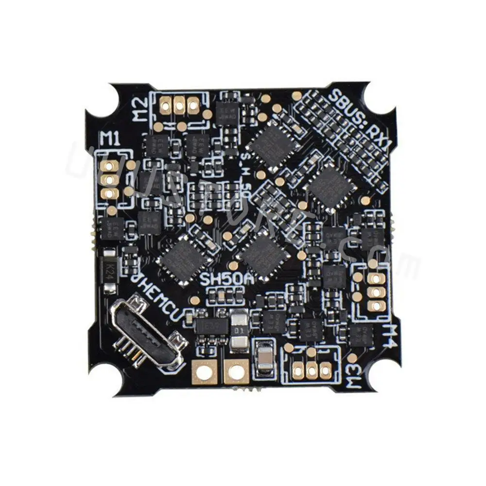 JHEMCU SH50A F4 OSD 2-3S Flight Controller with 5V BEC Output Built-in 5A BLheli_S 4in1 Brushless ESC for Whoop RC FPV Drone