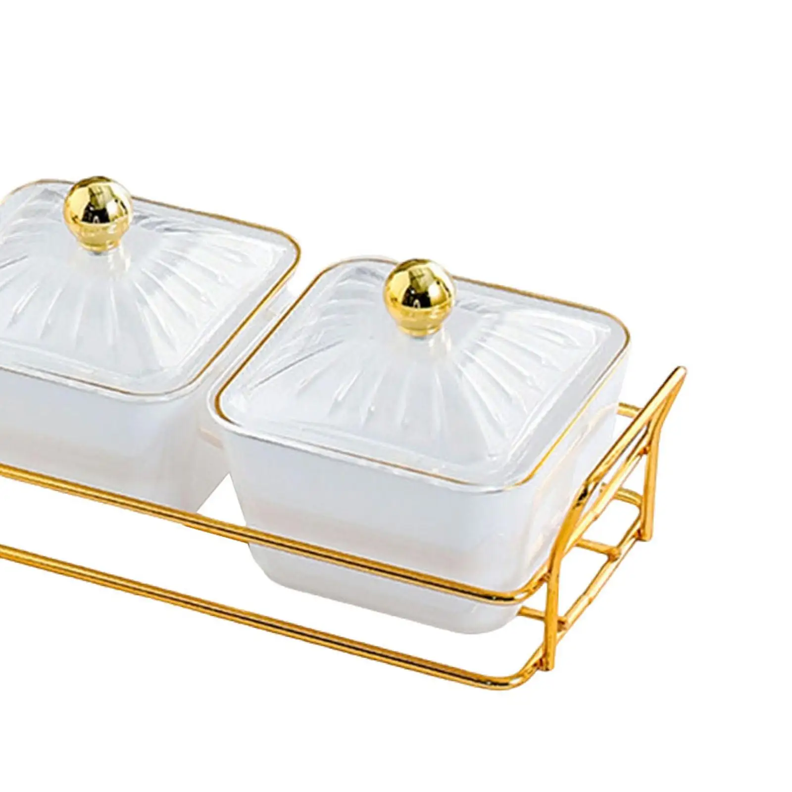 Набор сервировочных блюд для фруктовых закусок с крышками 3-х отделений поднос