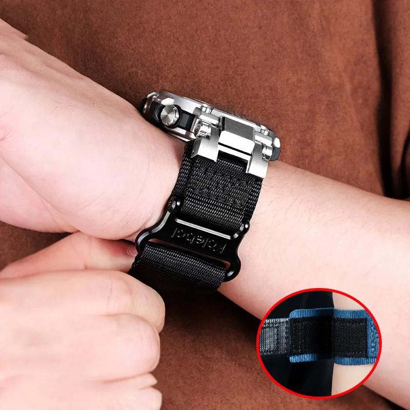 Waterproof sports canvas watchband modification for Casio 5544 MTG-B1000 easy to stick nylon watch strap accessories men