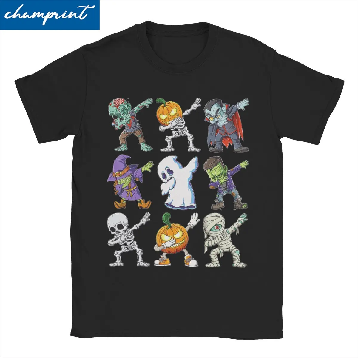 

Dabbing Halloween Skeleton Zombie Scary Pumpkin Mummy Men's T Shirt Humor Tees Crew Neck T-Shirt Pure Cotton 6XL Clothes