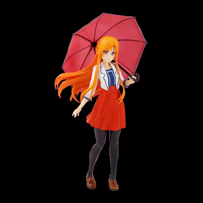 

22cm Anime Asuna Yuuki Asuna Umbrella Casual PVC Action Figure Toy Game Statue Collectible Model Doll Gift