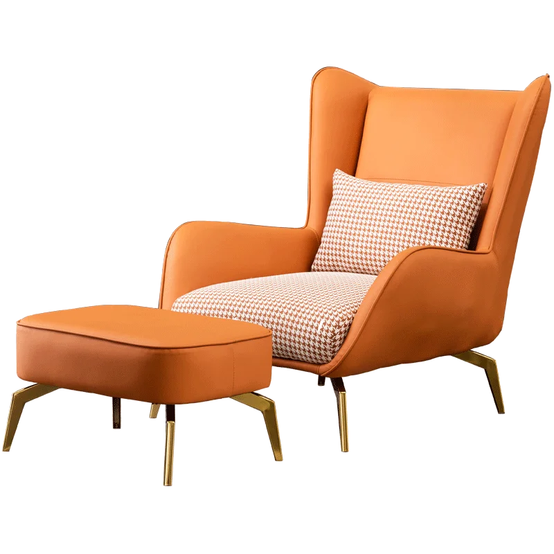 

Pure Minimalist Lazy Lounge Chair Set Comfortable Fabric Pu Leather Chair Home Furniture Leisure Couch Chair