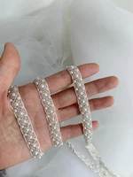 1 yard pearl beads sash ribbon belt for coutureclothing diy decorbridal headpiece