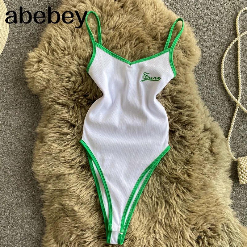 

Women French Letter Strap Rompers Sexy Sleeveless V Neck Slim Party Jumpsuits Fashion Off Shoulder Short Bodysuit 2022