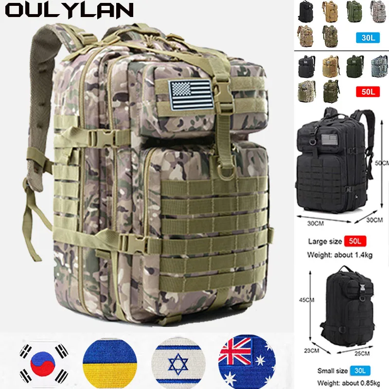 

Тактический рюкзак для кемпинга на открытом воздухе 30 л/50 л, мужские 900D нейлоновые военные походные Водонепроницаемые рюкзаки, армейская сумка для походов и охоты
