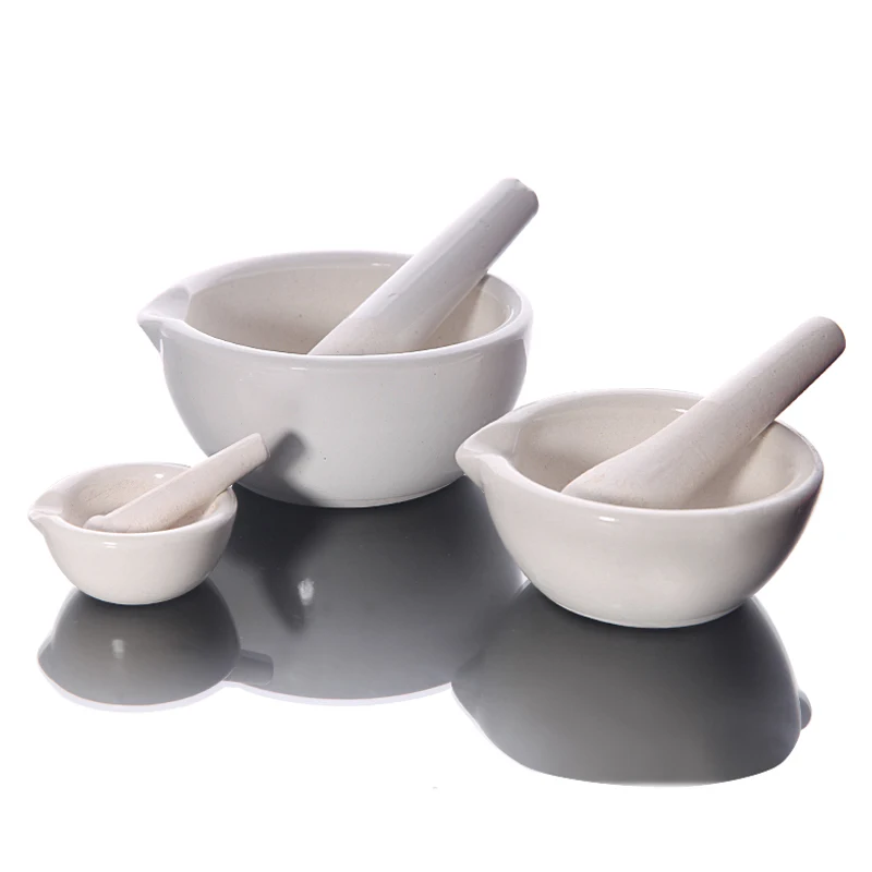 

1PCS Porcelain Mortar and Pestle White Mixing Grinding Bowl Set DIA 60mm 80mm 100mm 130mm 160mm Lab