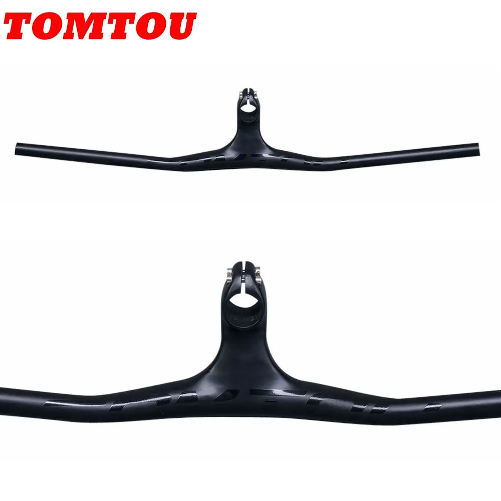 

TOMTOU Full Carbon Fiber MTB Bike Integrated Handlebar Stem Rise Bar Bicycle Parts Integrative Riser Handlebars Matte Black