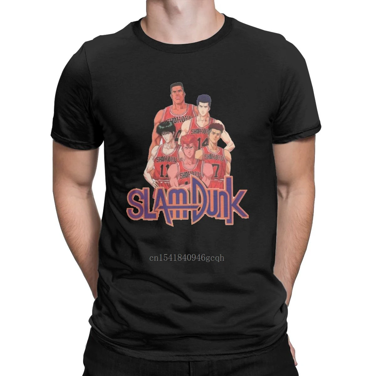 

Slam Dunk Japanese Anime Men T Shirt Basketball Vintage Tees Short Sleeve Crewneck T-Shirts Pure Cotton Plus Size Clothes