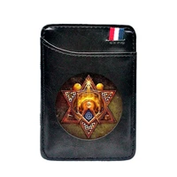 unique freemasonry art printing leather magic wallet be1152